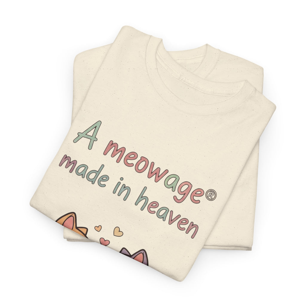 "A meowage® made in heaven” Cat Couple Graphic Tee