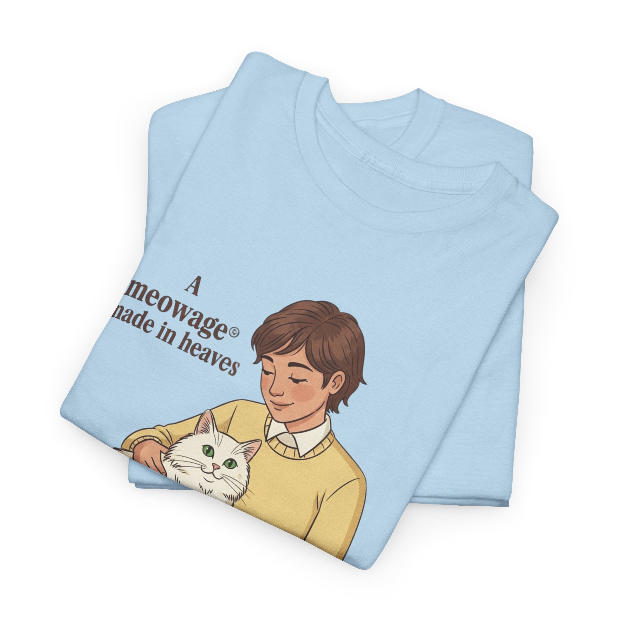 "A meowage® made in heaven" Cat Graphic Tee