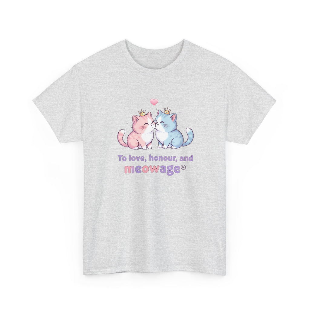 "To love, honour, and meowage®" Cat Couple Graphic Tee