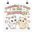 "Proposing a toast to this meowage®" Cute Cat Wall Art