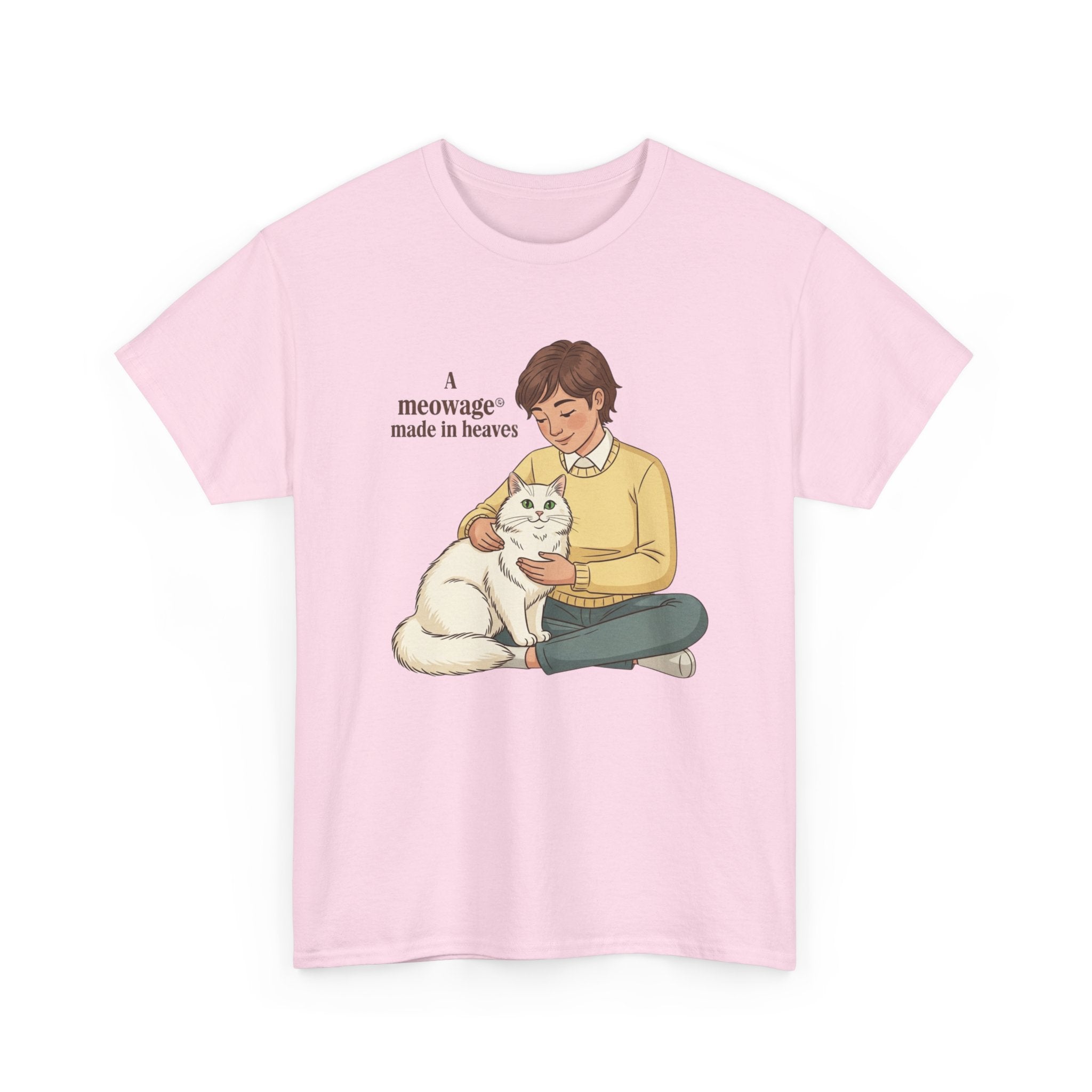 "A meowage® made in heaven" Cat Graphic Tee