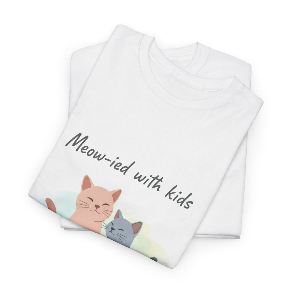 "Meow-ied with kids" Cat Couple Graphic Tee