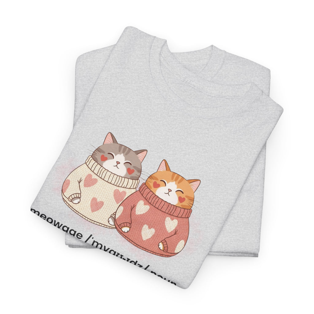 Cat Lovers T‑Shirt — Cute “Meowage®” Cat Couple Graphic Tee