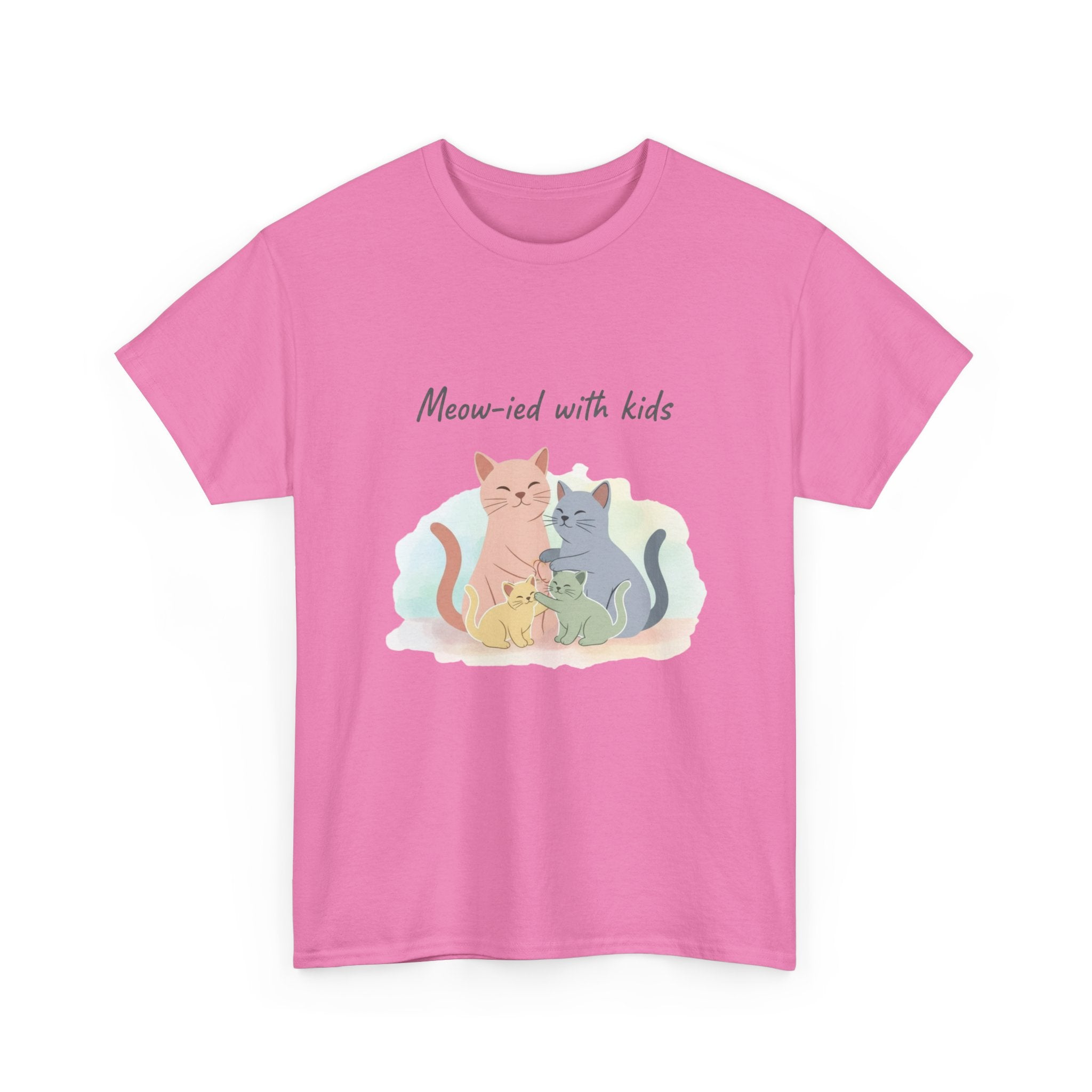 "Meow-ied with kids" Cat Couple Graphic Tee