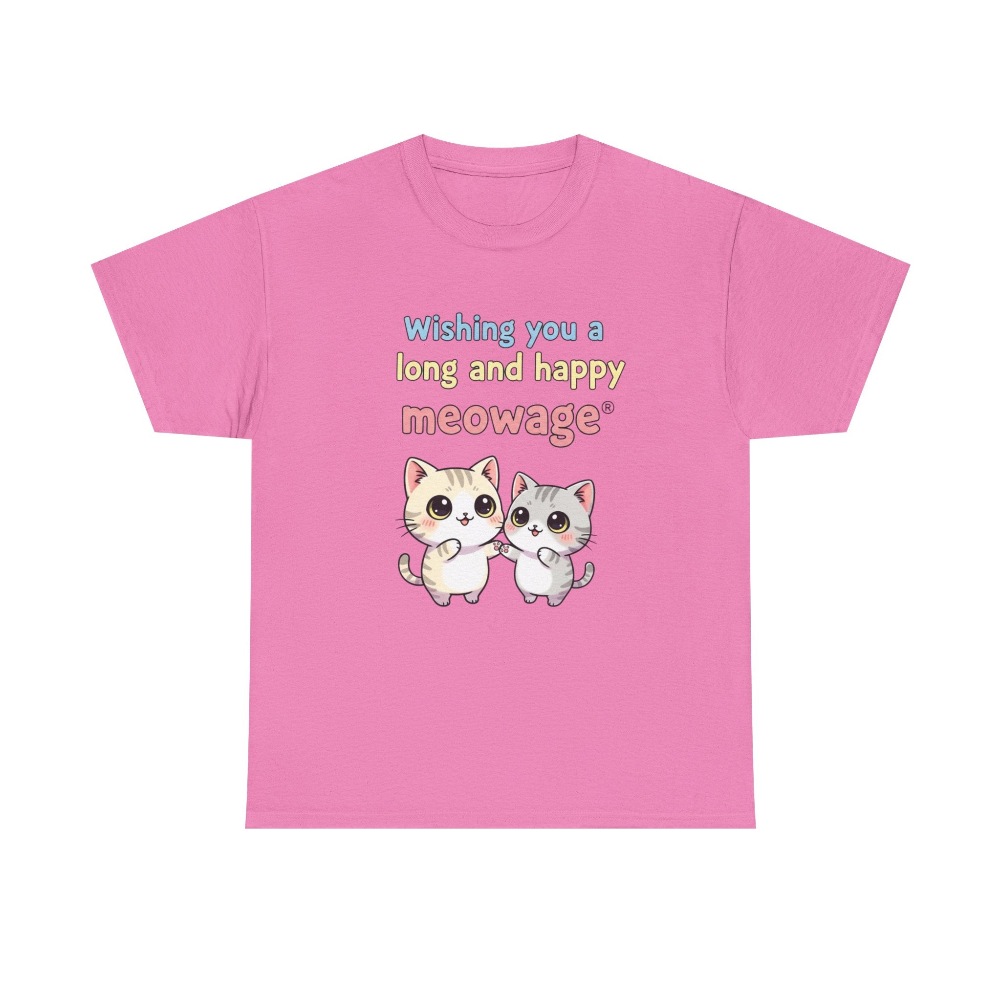 "Wishing you a long and happy meowage®" Cat Couple Graphic Tee