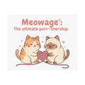 "Meowage®: The ultimate purr-tnership." Cute Cat Wall Art